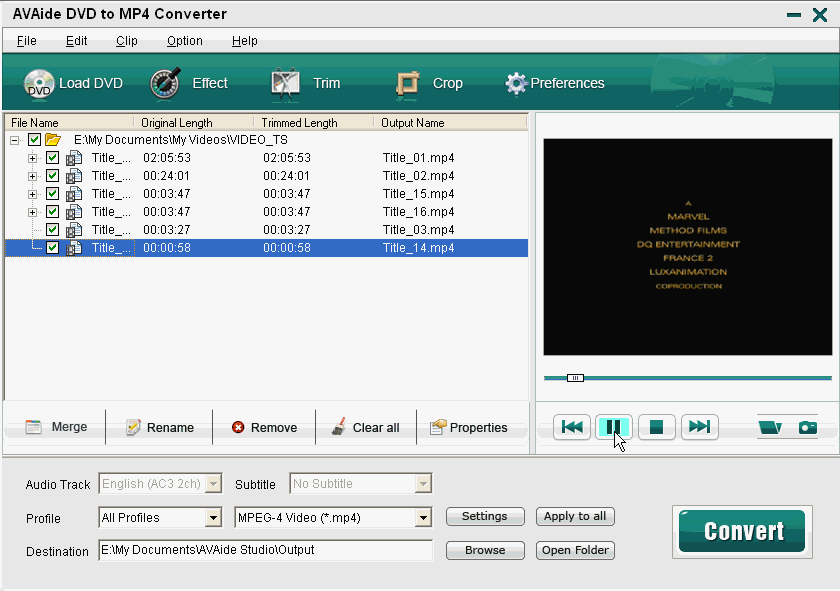 EZuse DVD To MP4 Converter 1.00